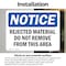 Signmission Rejected Material Do Not Remove From This Area, 10 in W x Rectangle, Vinyl Decal OS-2PACK-NS-D-710-L-18024 - alternate 5